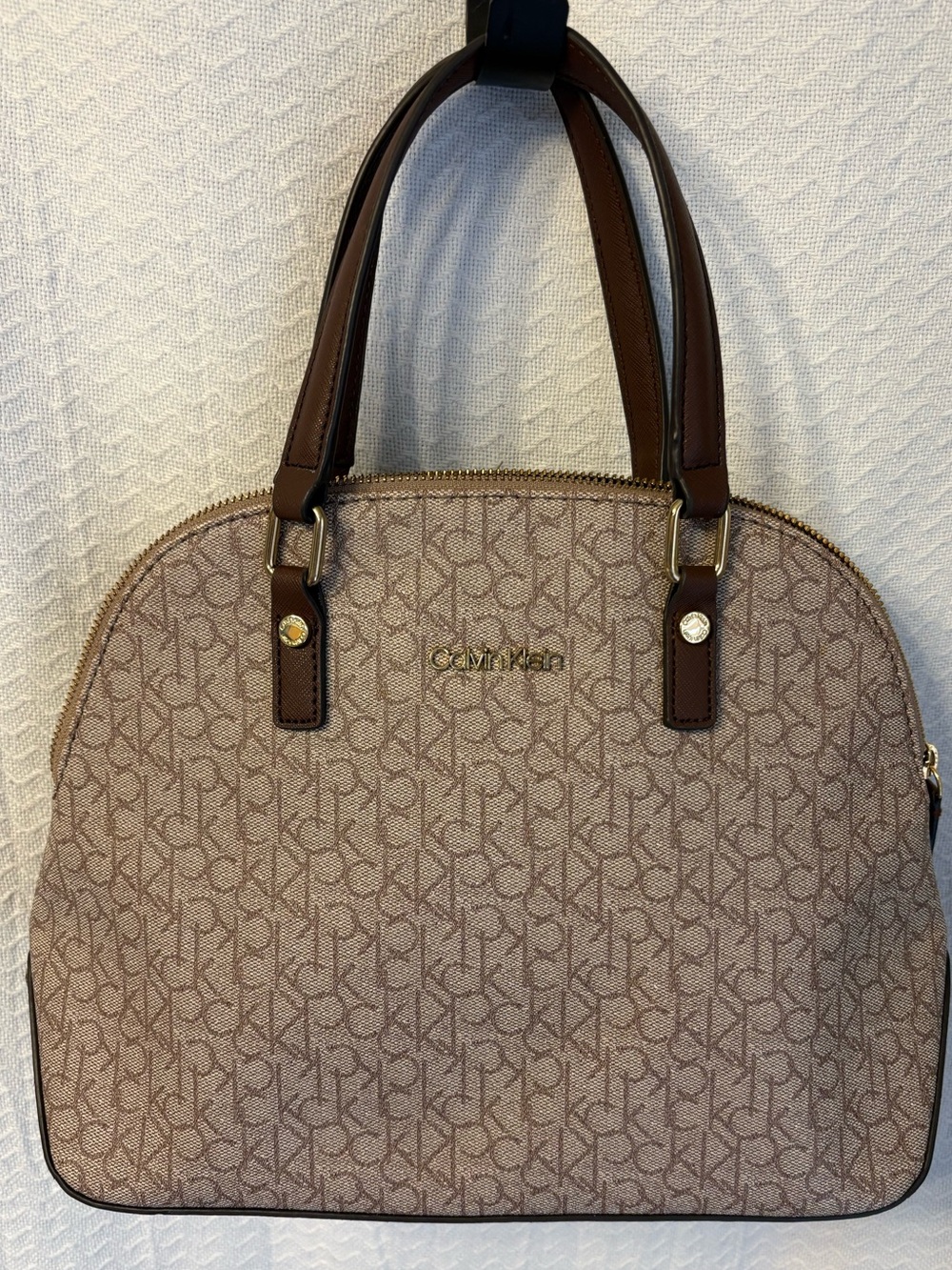 Calvin Klein Signature Monogram Dome Satchel